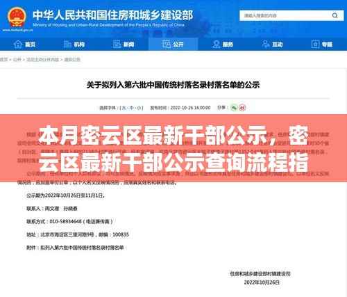 密云区最新干部公示详解，查询流程指南与入门指南