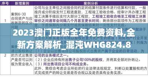 2023澳门正版全年免费资料,全新方案解析_混沌WHG824.88