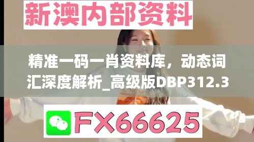 精准一码一肖资料库，动态词汇深度解析_高级版DBP312.34