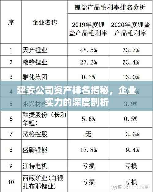 建安公司资产排名揭秘，企业实力的深度剖析