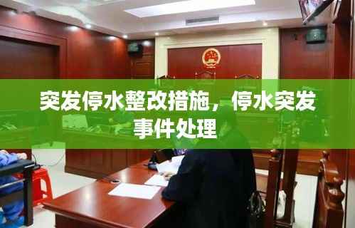 突发停水整改措施,停水突发事件处理