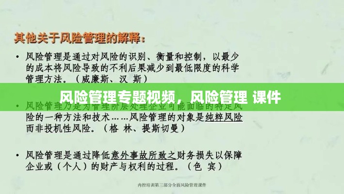 风险管理专题视频,风险管理 课件