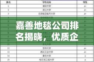 嘉善地毯公司排名揭晓，优质企业榜单不容错过！